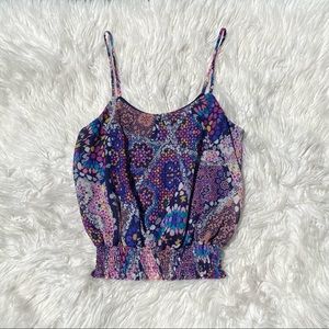 Multicolor Smocked Bottom Cami Top